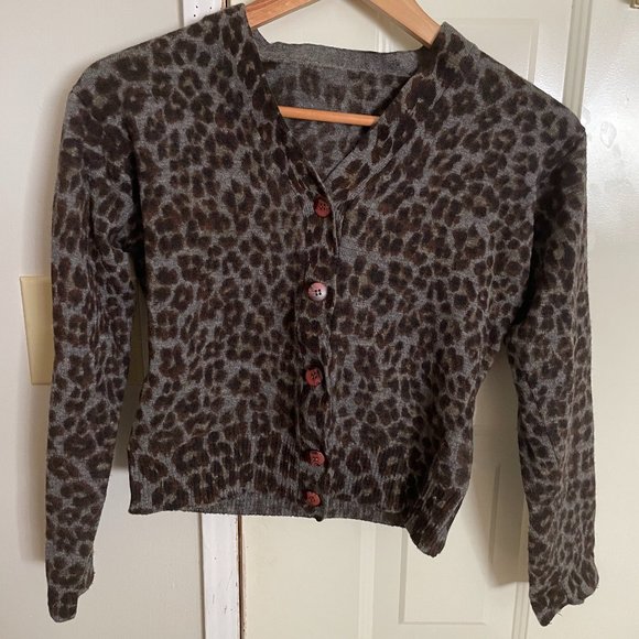 Leopard print cropped sweater - Picture 2 of 6